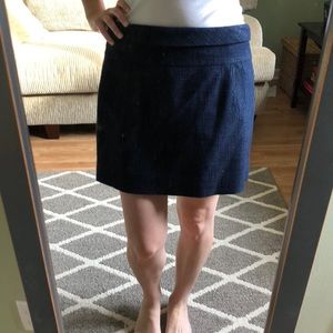 Navy blue tweed mini skirt